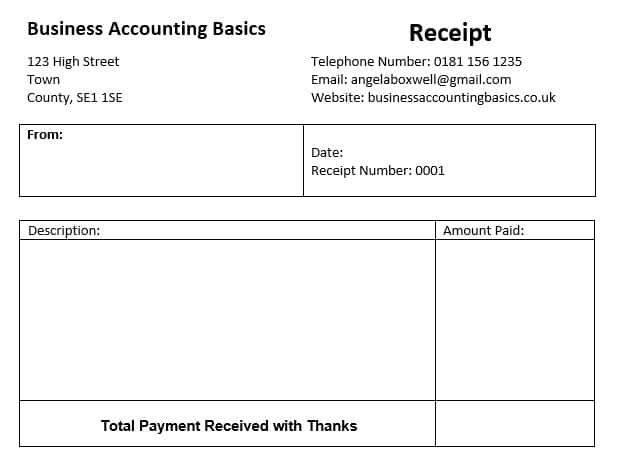 Word Receipt Template Cash Receipt Template printable