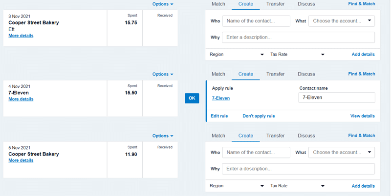 What is Cloud Accounting Xero bank feed with transactions
