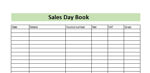 Sales Day Book Free Download Excel sales day book template